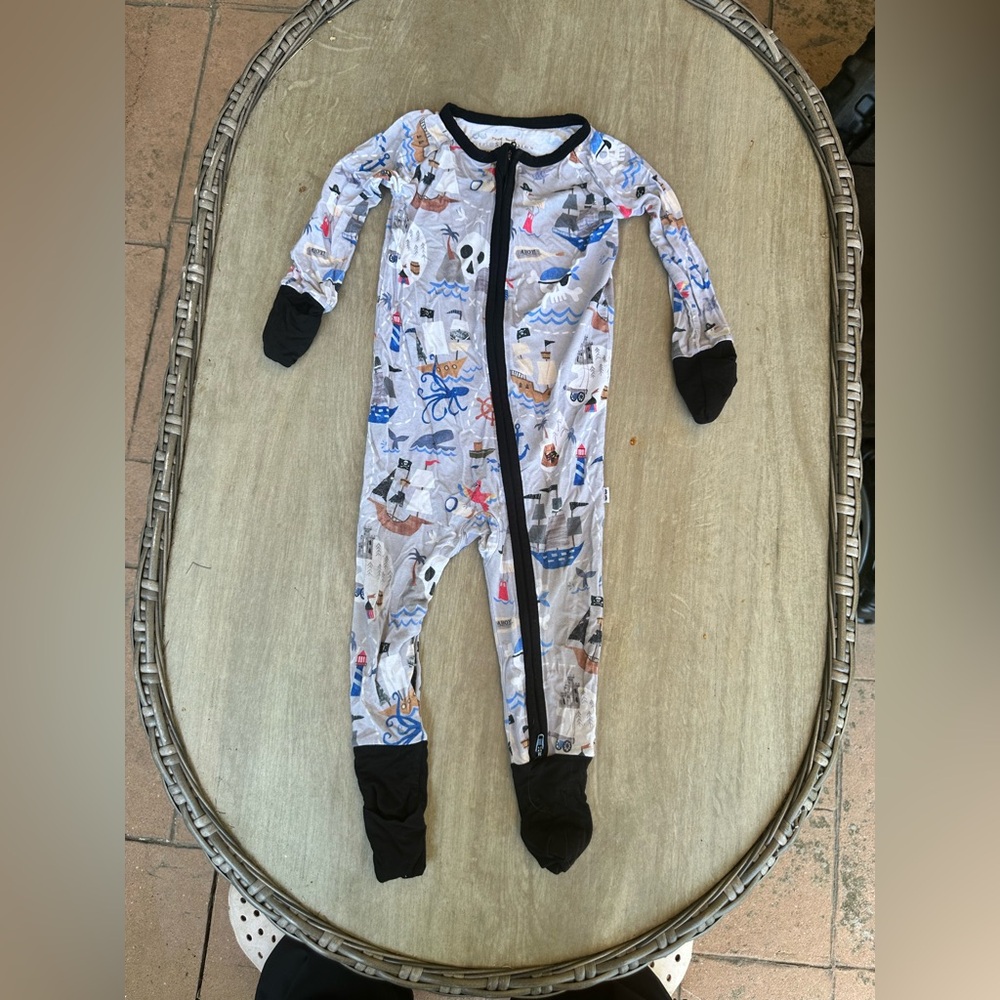 Little Sleepies Nautical Adventure One Piece - Blue and Black